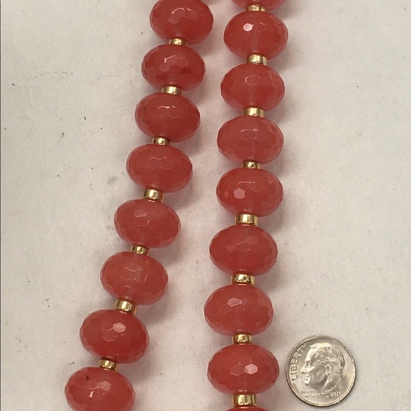 Strawberry Quartz Faceted Chunky Bead Necklace - Picture 3 of 4